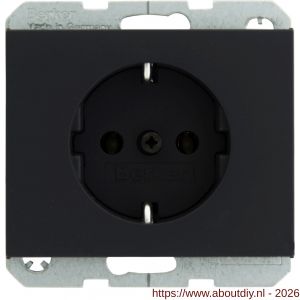 Berker K1 contactdoos inbouw 1-voudig randaarde antraciet - A50402230 - afbeelding 2