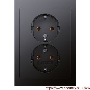 Berker K1 contactdoos inbouw 2-voudig randaarde antraciet - A50402256 - afbeelding 1