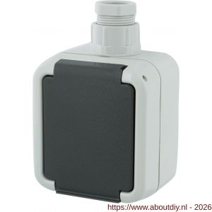 Peha contactdoos opbouw 1-voudig randaarde wartel M20 grijs - A50401323 - afbeelding 6