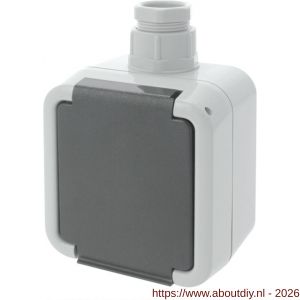 Peha contactdoos opbouw 1-voudig randaarde wartel M20 grijs - A50401323 - afbeelding 1