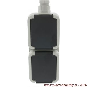 Peha contactdoos opbouw 2-voudig verticaal randaarde wartel M20 grijs - A50401324 - afbeelding 5