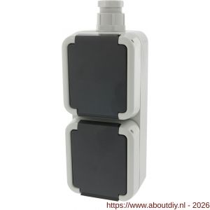 Peha contactdoos opbouw 2-voudig verticaal randaarde wartel M20 grijs - A50401324 - afbeelding 6