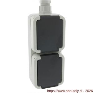 Peha contactdoos opbouw 2-voudig verticaal randaarde wartel M20 grijs - A50401324 - afbeelding 7