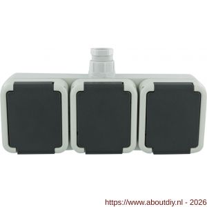 Peha contactdoos opbouw 3-voudig horizontaal randaarde wartel M20 grijs - A50401326 - afbeelding 5