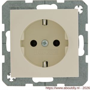Berker S1 contactdoos inbouw 1-voudig randaarde crème - A50401271 - afbeelding 2