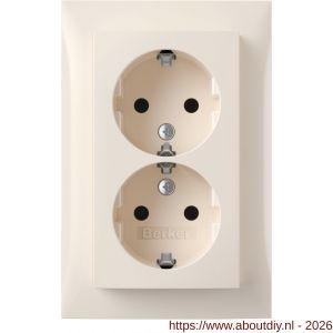 Berker S1 contactdoos inbouw 2-voudig randaarde crème los - A50401296 - afbeelding 1