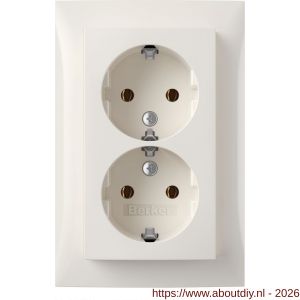 Berker S1 contactdoos inbouw 2-voudig randaarde polarwit los - A50401298 - afbeelding 1