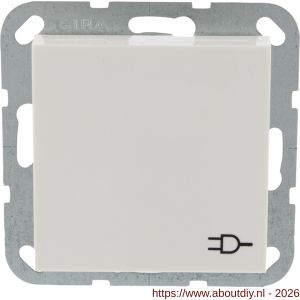 Gira System 55 contactdoos inbouw 1-voudig randaarde met klep polarwit - A50402222 - afbeelding 5
