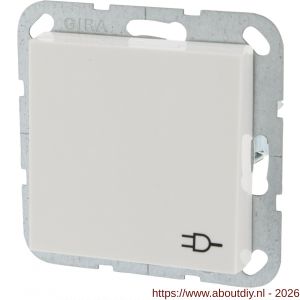 Gira System 55 contactdoos inbouw 1-voudig randaarde met klep polarwit - A50402222 - afbeelding 6