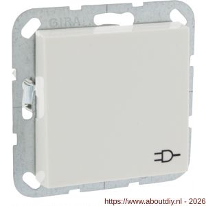 Gira System 55 contactdoos inbouw 1-voudig randaarde met klep polarwit - A50402222 - afbeelding 7