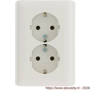 Gira System 55 contactdoos inbouw 2-voudig randaarde polarwit - A50402263 - afbeelding 2