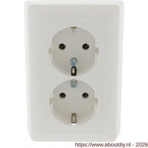 Gira System 55 contactdoos inbouw 2-voudig randaarde polarwit - A50402263 - afbeelding 5