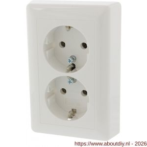 Gira System 55 contactdoos inbouw 2-voudig randaarde polarwit - A50402263 - afbeelding 6
