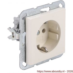 Gira System 55 contactdoos inbouw 1-voudig randaarde crème - A50402223 - afbeelding 1