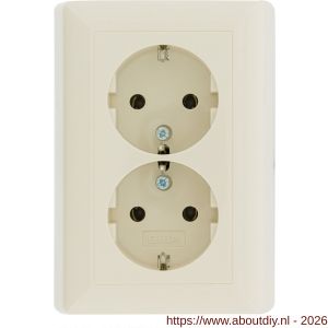 Gira System 55 contactdoos inbouw 2-voudig randaarde crème - A50402264 - afbeelding 2