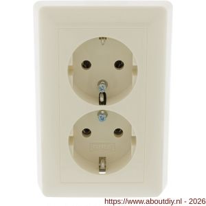 Gira System 55 contactdoos inbouw 2-voudig randaarde crème - A50402264 - afbeelding 5