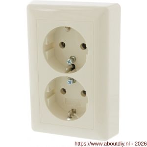 Gira System 55 contactdoos inbouw 2-voudig randaarde crème - A50402264 - afbeelding 6