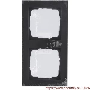 Gira E2 afdekraam inbouw 2-voudig verticaal-horizontaal zwart - A50402157 - afbeelding 2
