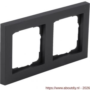 Gira E2 afdekraam inbouw 2-voudig verticaal-horizontaal zwart - A50402157 - afbeelding 1