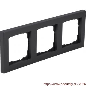 Gira E2 afdekraam inbouw 3-voudig verticaal-horizontaal zwart - A50402178 - afbeelding 1