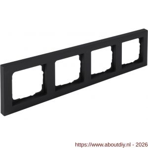 Gira E2 afdekraam inbouw 4-voudig verticaal-horizontaal zwart - A50402191 - afbeelding 1