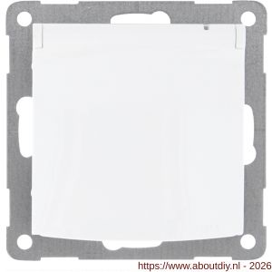 Q-Link S2 contactdoos 1-voudig met klep randaarde polarwit - A50402218 - afbeelding 3