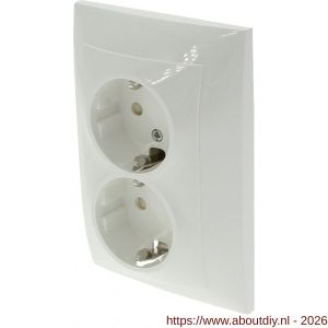 Q-Link S2 contactdoos 2-voudig randaarde polarwit - A50402252 - afbeelding 1