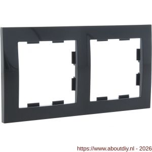 Q-Link S2 afdekraam inbouw 2-voudig antraciet - A50402140 - afbeelding 1