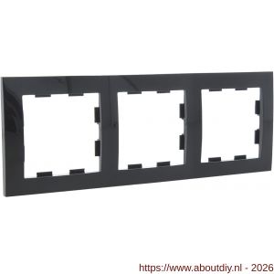 Q-Link S2 afdekraam inbouw 3-voudig antraciet - A50402159 - afbeelding 1