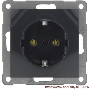 Q-Link S2 contactdoos 1-voudig randaarde antraciet - A50402219 - afbeelding 3