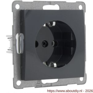 Q-Link S2 contactdoos 1-voudig randaarde antraciet - A50402219 - afbeelding 1
