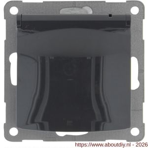 Q-Link S2 contactdoos 1-voudig randaarde antraciet - A50402220 - afbeelding 3