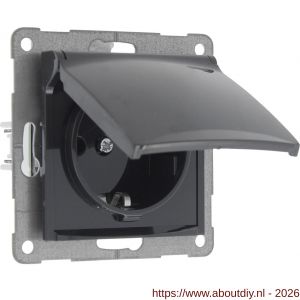 Q-Link S2 contactdoos 1-voudig randaarde antraciet - A50402220 - afbeelding 1