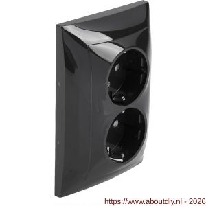Q-Link S2 contactdoos 2-voudig randaarde antraciet - A50402253 - afbeelding 1