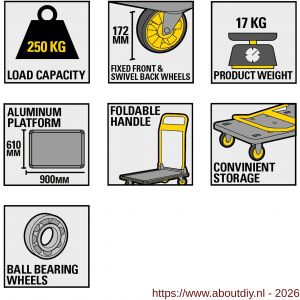 Stanley platformwagen 250 kg SXWT-PC511 - A50401450 - afbeelding 3