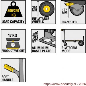 Stanley multi steekwagen 2-in-1 aluminium 200-250 kg SXWT-MT515 - A50401463 - afbeelding 4