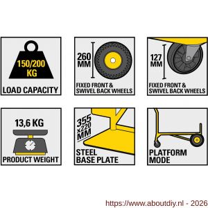 Stanley 2-in-1 multi steek-plateauwagen 150-200 kg SXWT-MT519 - A50401452 - afbeelding 6