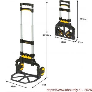 Stanley steekwagen vouwbaar aluminium 70 kg met basket houder SXWT-FT501 PDQ - A50401467 - afbeelding 4