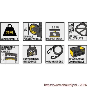 Stanley steekwagen vouwbaar aluminium 70 kg met basket houder SXWT-FT501 PDQ - A50401467 - afbeelding 5