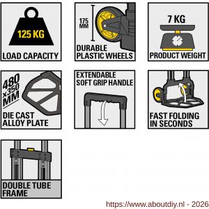 Stanley Fatmax steekwagen vouwbaar aluminium 125 kg FXWT-706 - A50401465 - afbeelding 4
