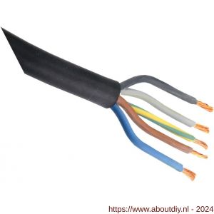 Rubber kabel glad 5x2.5 mm2 2 m zwart - A50401072 - afbeelding 1