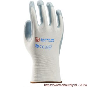 Glove On Grey Touch handschoen maat 10 XL grijs - A50400074 - afbeelding 1