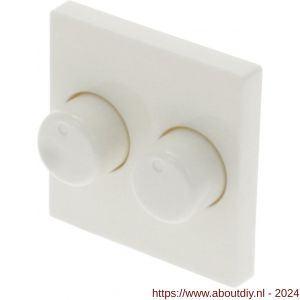 Jung AS 500 centraalplaat met knop duodimmer inbouw voor afdekraam crème - A50401245 - afbeelding 1