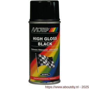 MoTip lakspray Rallye zwart hoogglans 150 ml - A50703274 - afbeelding 1
