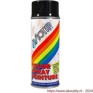 MoTip Colourspray lakspray dekkend hoogglans RAL 9005 diep zwart 400 ml - A50703247 - afbeelding 1