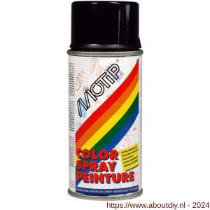 MoTip Colourspray lakspray dekkend hoogglans RAL 9005 diep zwart 150 ml - A50703245 - afbeelding 1
