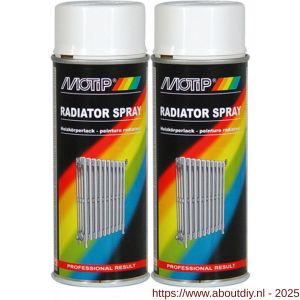 MoTip radiatorlak spray gebroken wit hoogglans spuitbus 400 ml - A50703292 - afbeelding 1