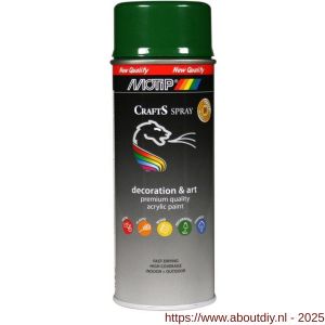 MoTip Crafts lakspray dekkend RAL 6002 groen hoogglans 400 ml - A50703458 - afbeelding 1