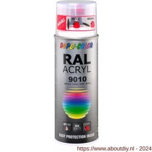 Dupli-Color lakspray RAL Acryl hoogglans lakspray RAL 9010 helder wit 400 ml - A50702959 - afbeelding 1
