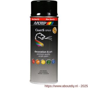 MoTip Crafts lakspray dekkend RAL 9005 zwart hoogglans 400 ml - A50703474 - afbeelding 1